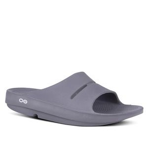 OOFOS Slides in Slate Color-Recovery Sandals